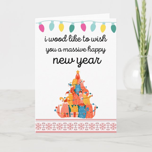 Jag vill önska dig en stor gott nytt år helgkort (Framsida)