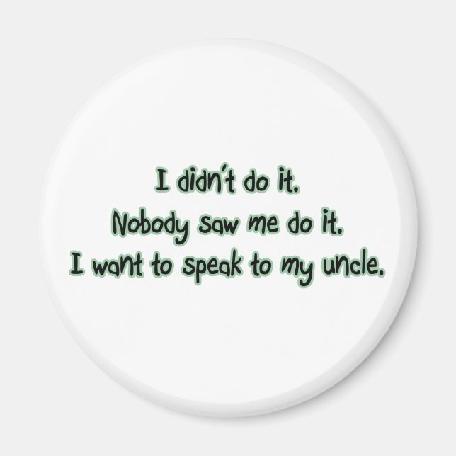 Jag vill prata med min morbror magnet (Framsidan)