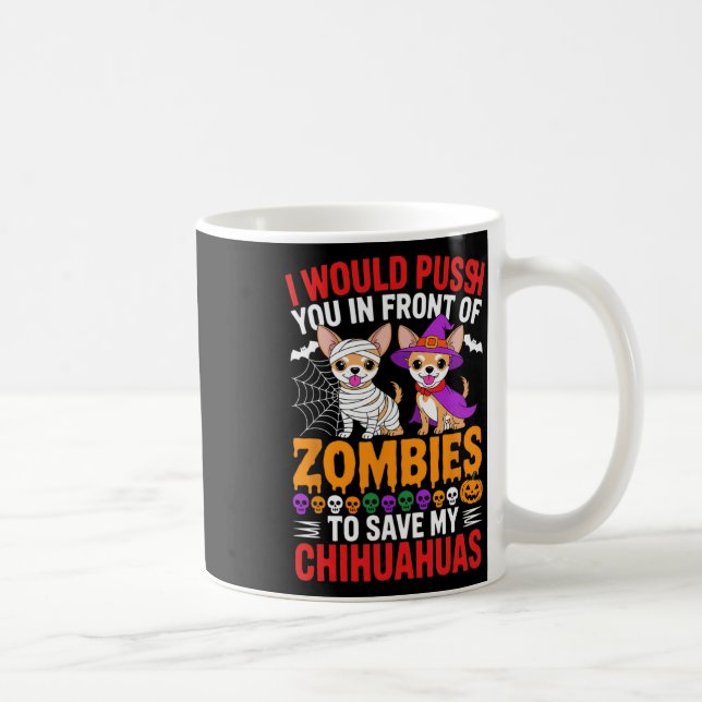 Jag vill pressa dig framför Zombies Hund älskare H Kaffemugg (Höger)