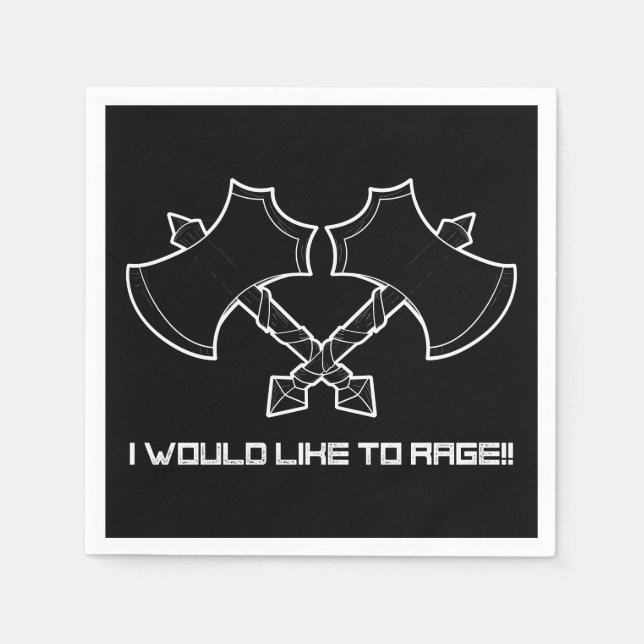 "Jag vill rasa" - barbariet, alltid. Pappersservett (Framsidan)