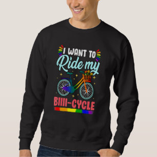 Jag vill rida min biiii-cykel för cykel och bi lång ärmad tröja