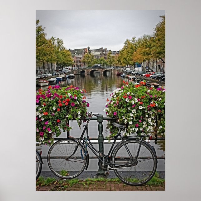 Jag vill rida min cykel i Amsterdam - vykort Poster (Framsidan)