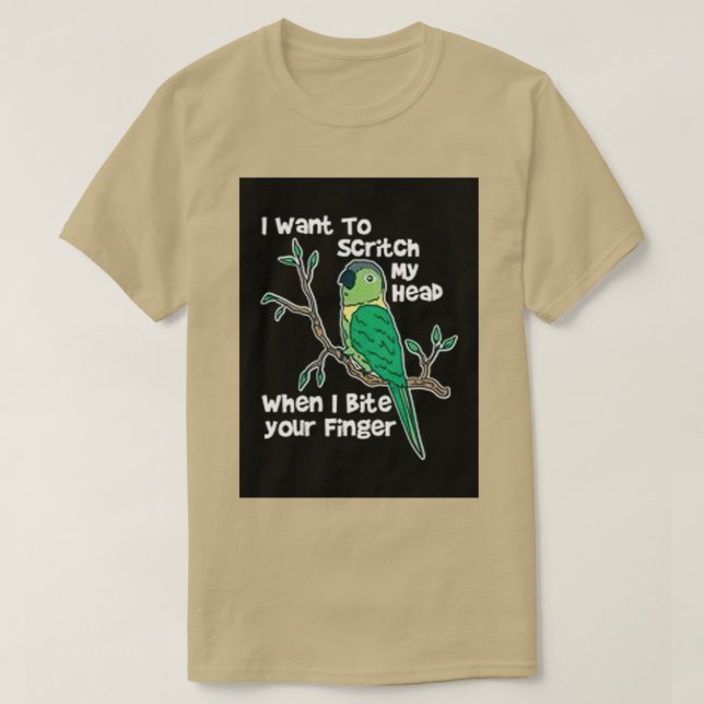 Jag vill rita min Heab Conure Bird T Shirt (Design framsida)