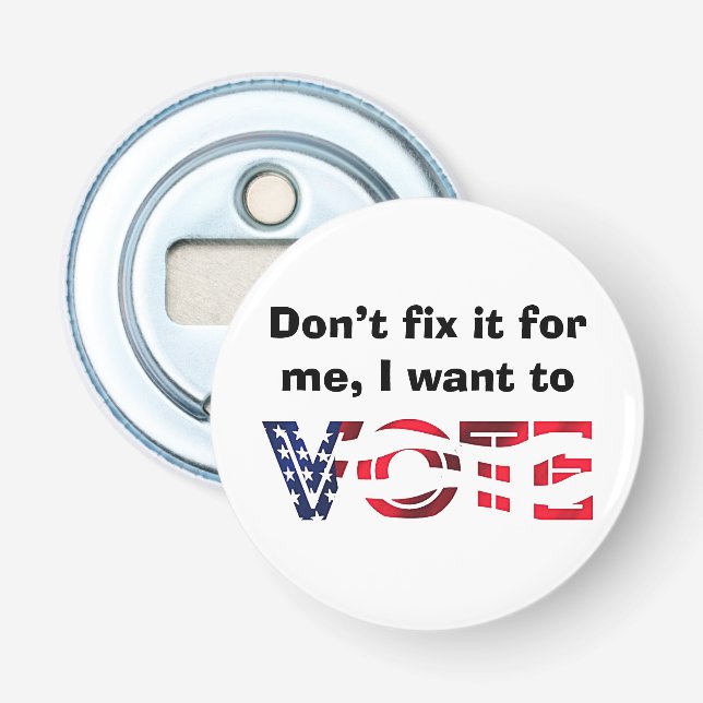 Jag vill rösta flasköppnare (Framsidan)