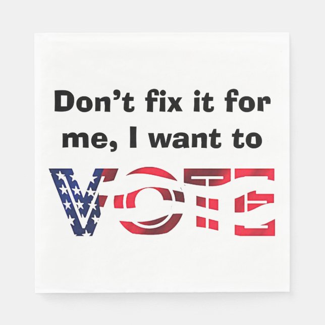 Jag vill rösta pappersservett (Framsidan)