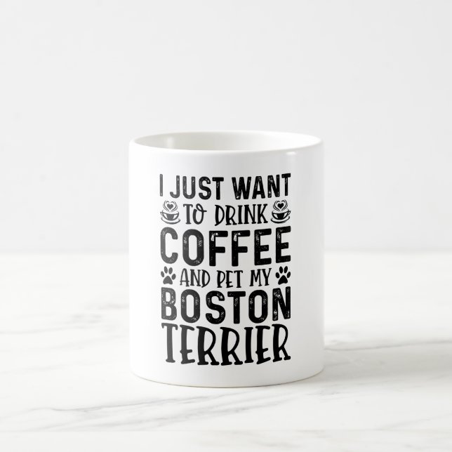 Jag vill smeka min Boston Terrier Kaffemugg (Center)