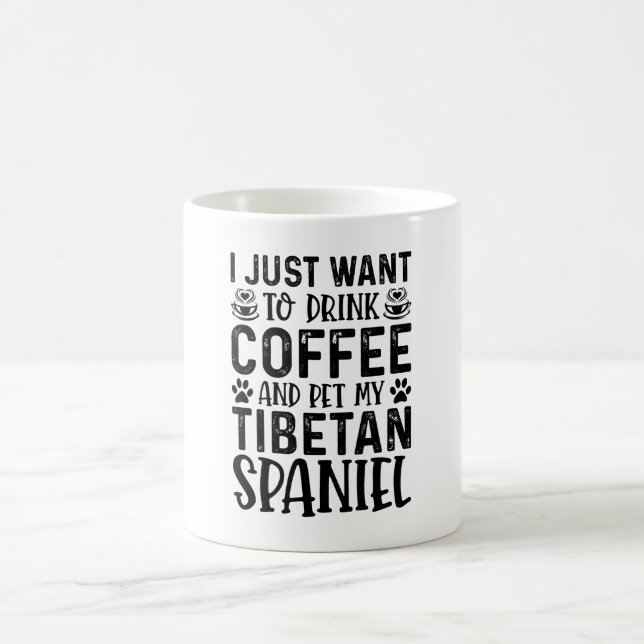 Jag vill smeka min tibetanska spaniel kaffemugg (Center)