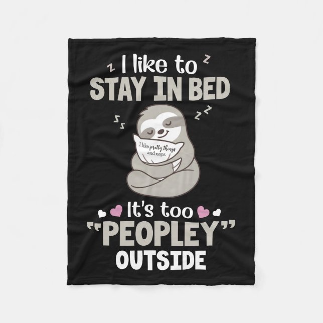 Jag vill stanna i Bed Sloth Sherpa Fleece Blanket (Framsidan)
