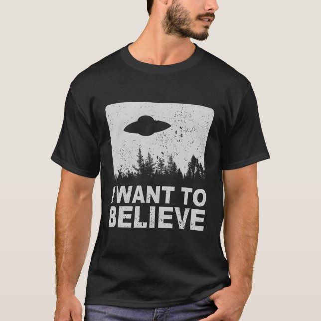 Jag vill tro att jag Utomjordingar Ufo Area 51 Ros T Shirt (Framsida)