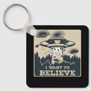 Jag vill tro att jag Utomjordingar UFO-Roligten 51 Nyckelring