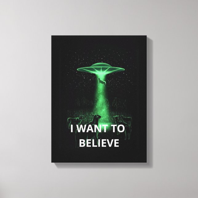 Jag vill tro, Movie Retro 90-talet, Alien UFO Canvastryck (Framsida)