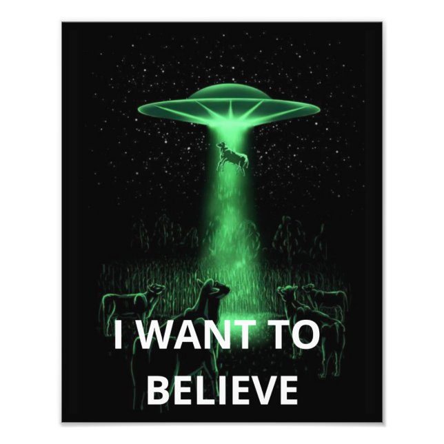 Jag vill tro, Movie Retro 90-talet, Alien UFO Fototryck (Framsidan)