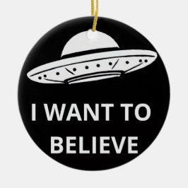 Jag vill tro, Movie Retro 90-talet, Alien UFO Julgransprydnad Keramik