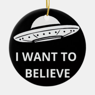 Jag vill tro, Movie Retro 90-talet, Alien UFO Julgransprydnad Keramik