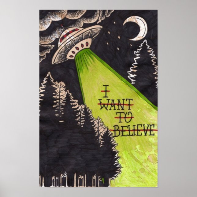 Jag vill tro, Movie Retro 90-talet, Alien UFO Poster (Framsidan)