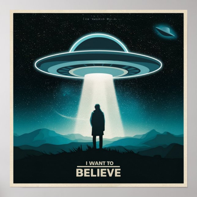 Jag vill tro, Movie Retro 90-talet, Alien UFO Poster (Framsidan)
