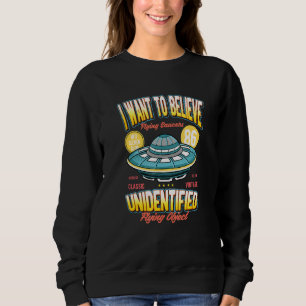 Jag vill tro på att vi flyger Saucer Alien Hunter T Shirt