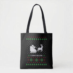 Jag vill tro på ful cristmas-svepare tygkasse