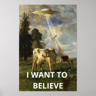 Jag Vill Tro, Retro 90-tals Film, Utomjording UFO Poster