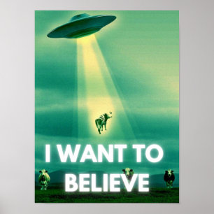 Jag Vill Tro, Retro 90-tals Film, Utomjording UFO Poster