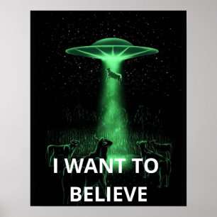 Jag Vill Tro, Retro 90-tals Film, Utomjording UFO Poster