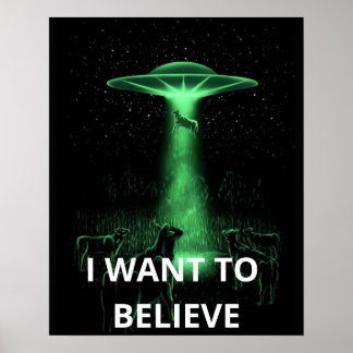Jag Vill Tro, Retro 90-tals Film, Utomjording UFO Poster