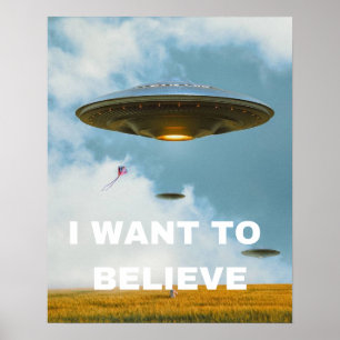 Jag Vill Tro, Retro 90-tals Film, Utomjording UFO Poster