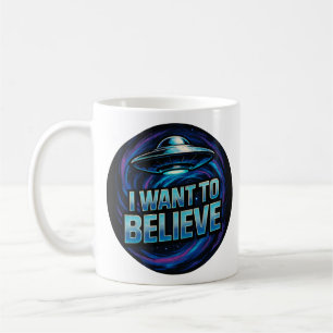 Jag vill tro UFO Alien Kaffemugg
