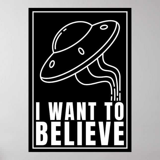 Jag vill tro - UFO-rymdskepp (Vita) Poster (Framsidan)