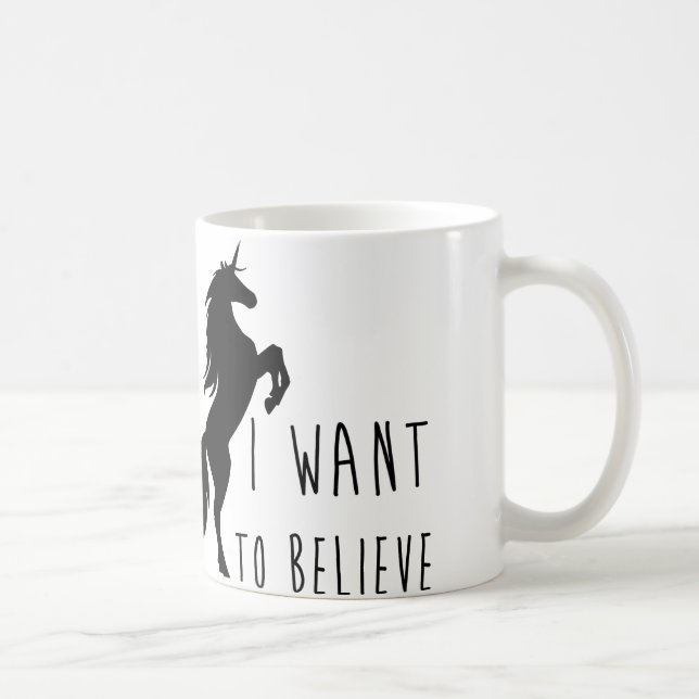 Jag vill tro Unicorn Mugg (Höger)