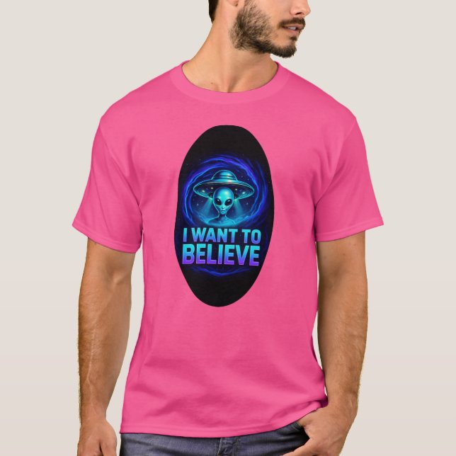 Jag vill tro Vortex UFO Alien T-Shirt (Framsida)