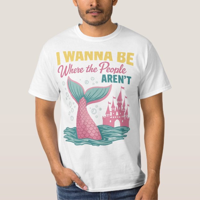 Jag vill vara där folk inte är t shirt (Framsida)