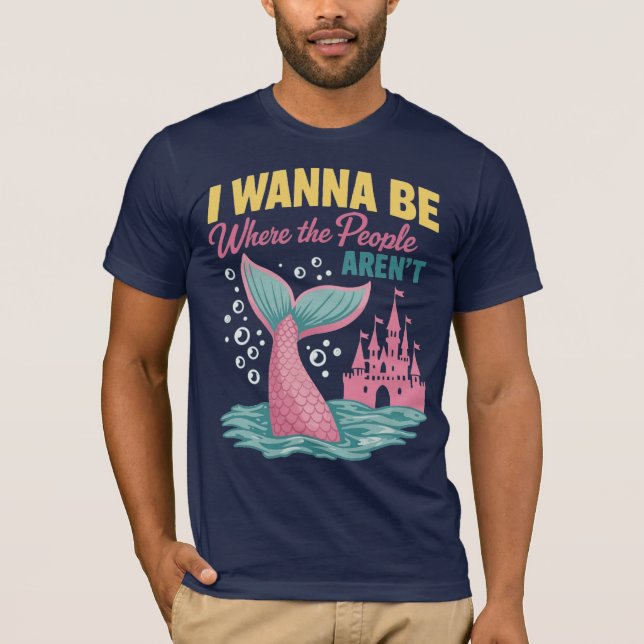 Jag vill vara där folk inte är t shirt (Framsida)