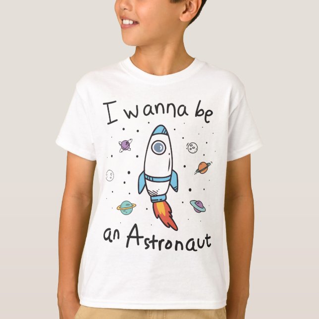 Jag vill vara en astronaut-Tecknad T Shirt (Framsida)