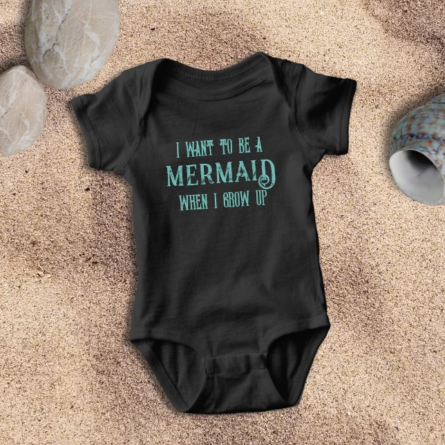 Jag Vill Vara En Sjöjungfru Söt Flickas Baby Bodys Tröja (Don't we all want to be a mermaid? Cute baby shower gift!)