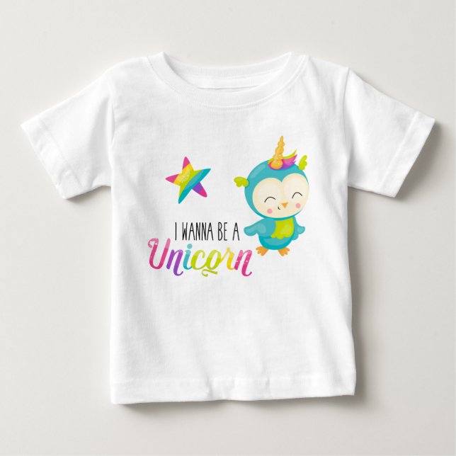 Jag vill vara en Unicorn (Bird) Ruffled Shirt T-shirt (Framsida)