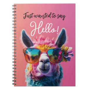 Jag ville bara säga att Hej färglös Llama-design Anteckningsbok