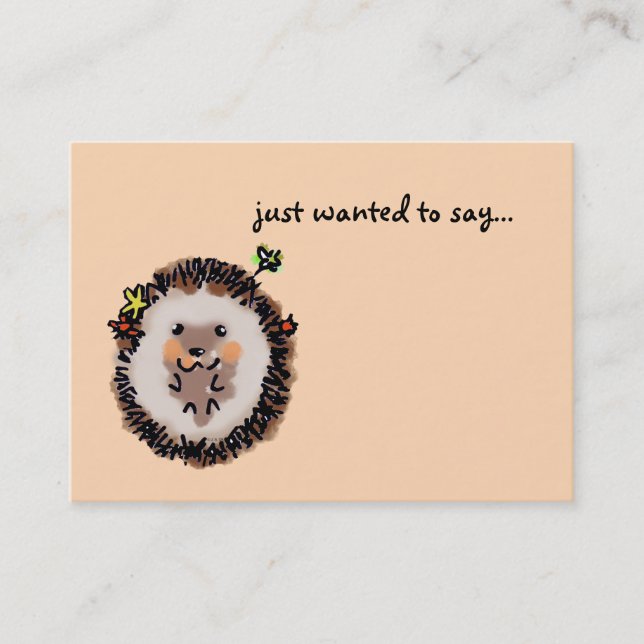 Jag ville bara säga... (söt liten hedgehog) visitkort (Framsida)