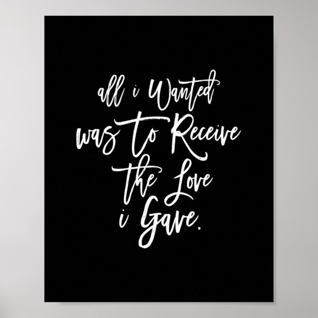 Jag ville bara ta emot kärlek i poster (Framsidan)