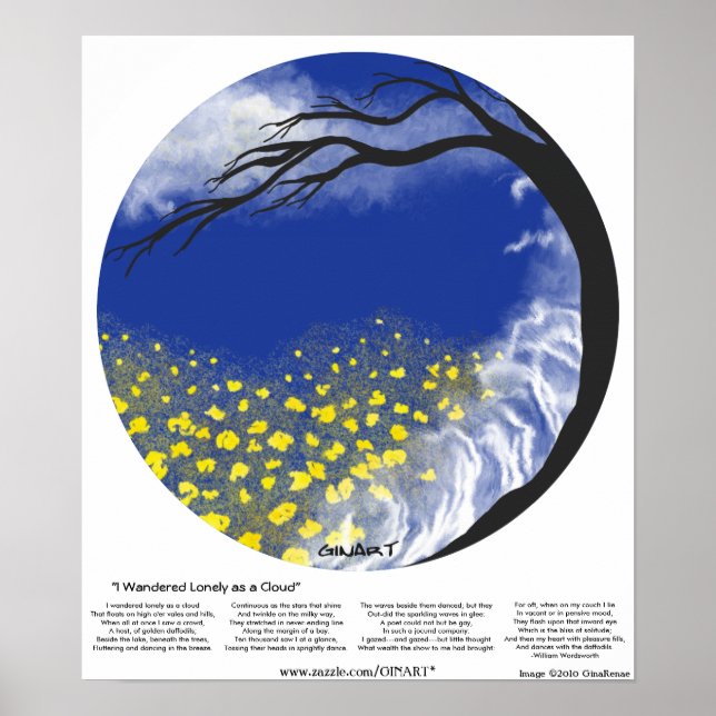 Jag ville gärna vara en Cloud Mandala-utskrift Poster (Framsidan)