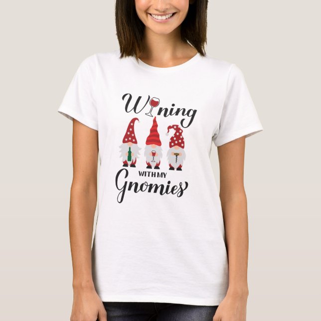 Jag vinkar med mina gnomer. Drick gnomer. Funny wi T Shirt (Framsida)