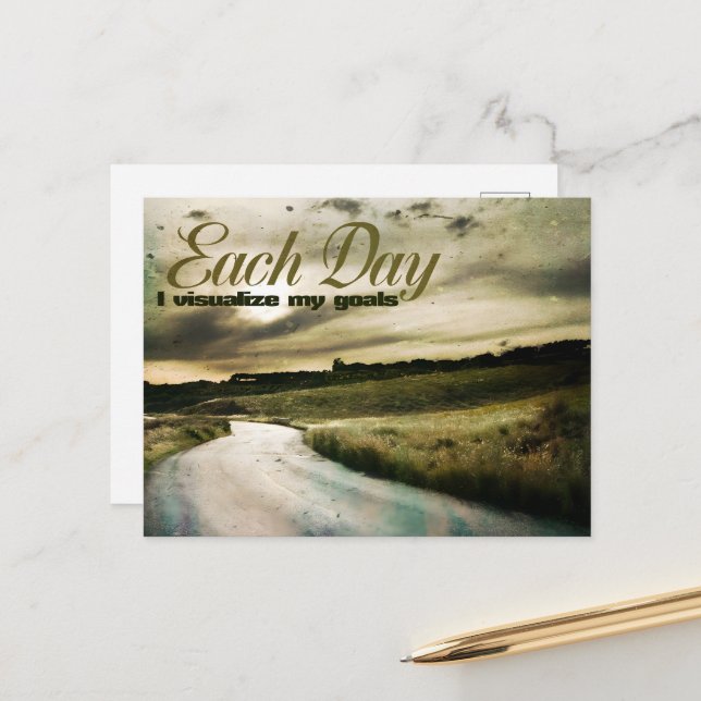 "Jag visualiserar mina mål" Motiverande affirmatio Vykort (Fram/Back In Situ)