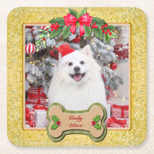 Jag Voffar Dig En God Jul Personlig Hund Gåva Underlägg Papper Kvadrat