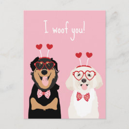 Jag Voffar Dig Valentins Dag Hund Rottweiler Malti Vykort
