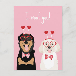 Jag Voffar Dig Valentins Dag Hund Rottweiler Malti Vykort