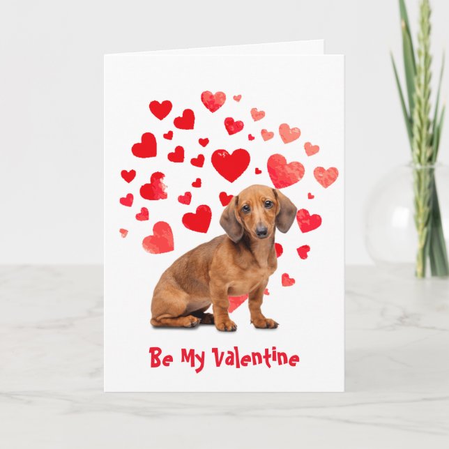 Jag vuffar kärlek till dig Dachshund Hund Valentin Helgkort (Framsida)