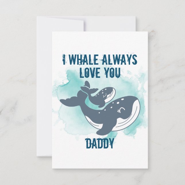 Jag Whale Alltid Kärlek You Anpassade Tack Kort (Framsida)