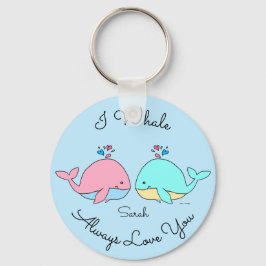 Jag Whale Alltid Kärlek You Kawaii Blue Nyckelring