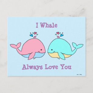 Jag Whale Alltid Kärlek You Kawaii Vykort