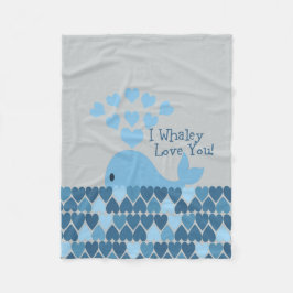 Jag Whaley Kärlek dig! Blå Fleecefilt